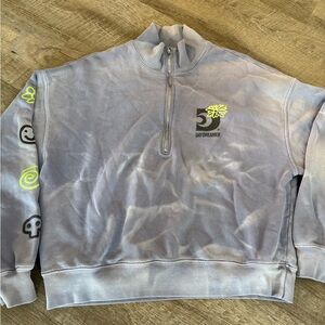 Daydreamer  Light Gray Zip-Up tye dye sweatshirt.